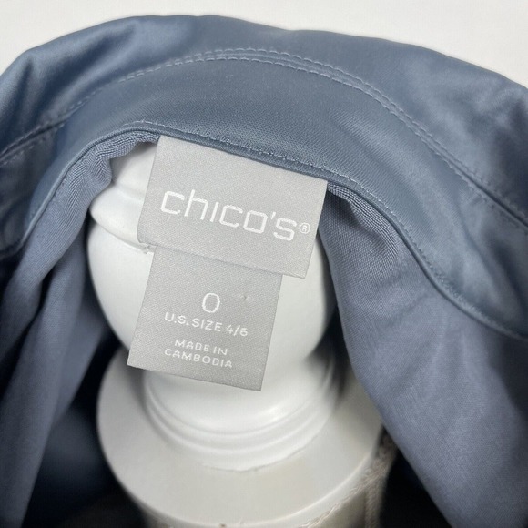 CHICOS Satin Explorer Utility Jacket 4 Pockets Chicos Sz 0 US Size 4/6 Gray NWT - Picture 7 of 9